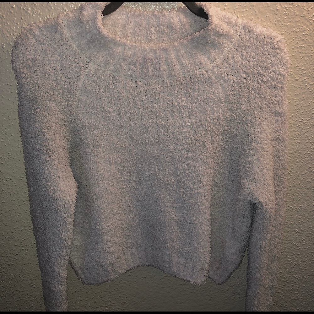 Furry white sweater
